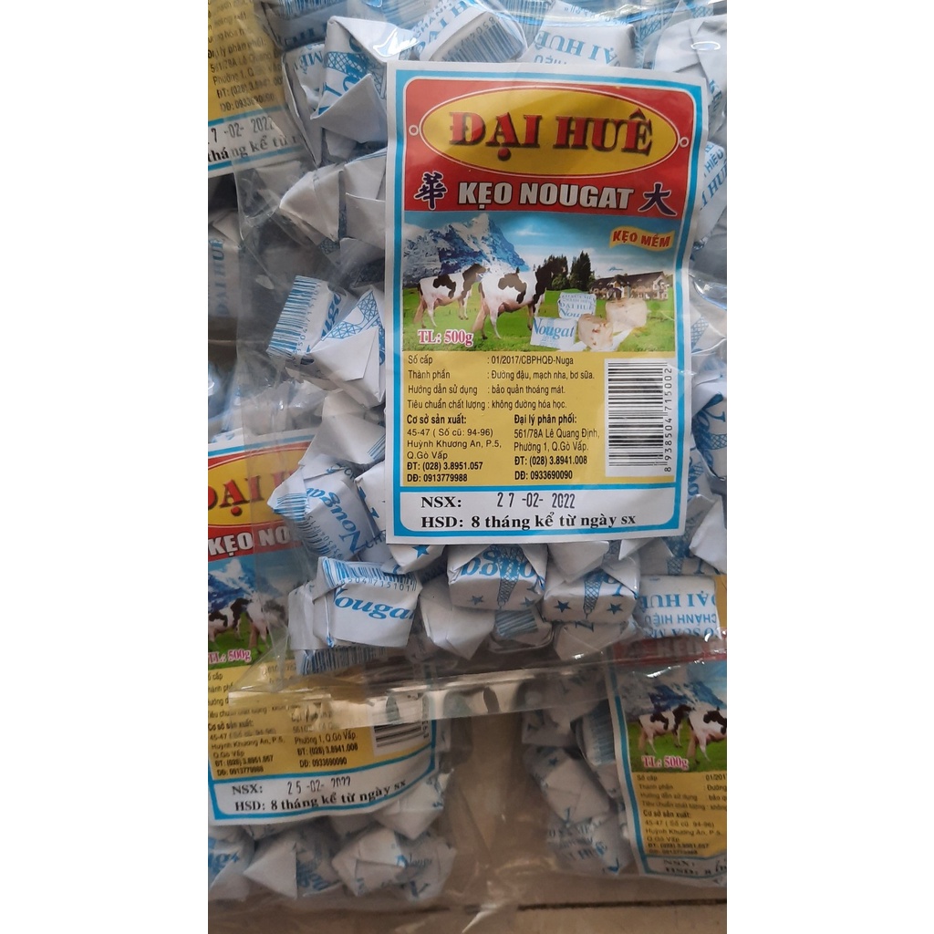 Kẹo NOUGAT ĐẠI HUÊ - kẹo Hạnh Phúc 400gram