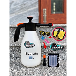 Bình xịt bọt tuyết rửa xe size lớn 2l - mua 1 tặng 3 tặng kèm khăn 3m rửa xe