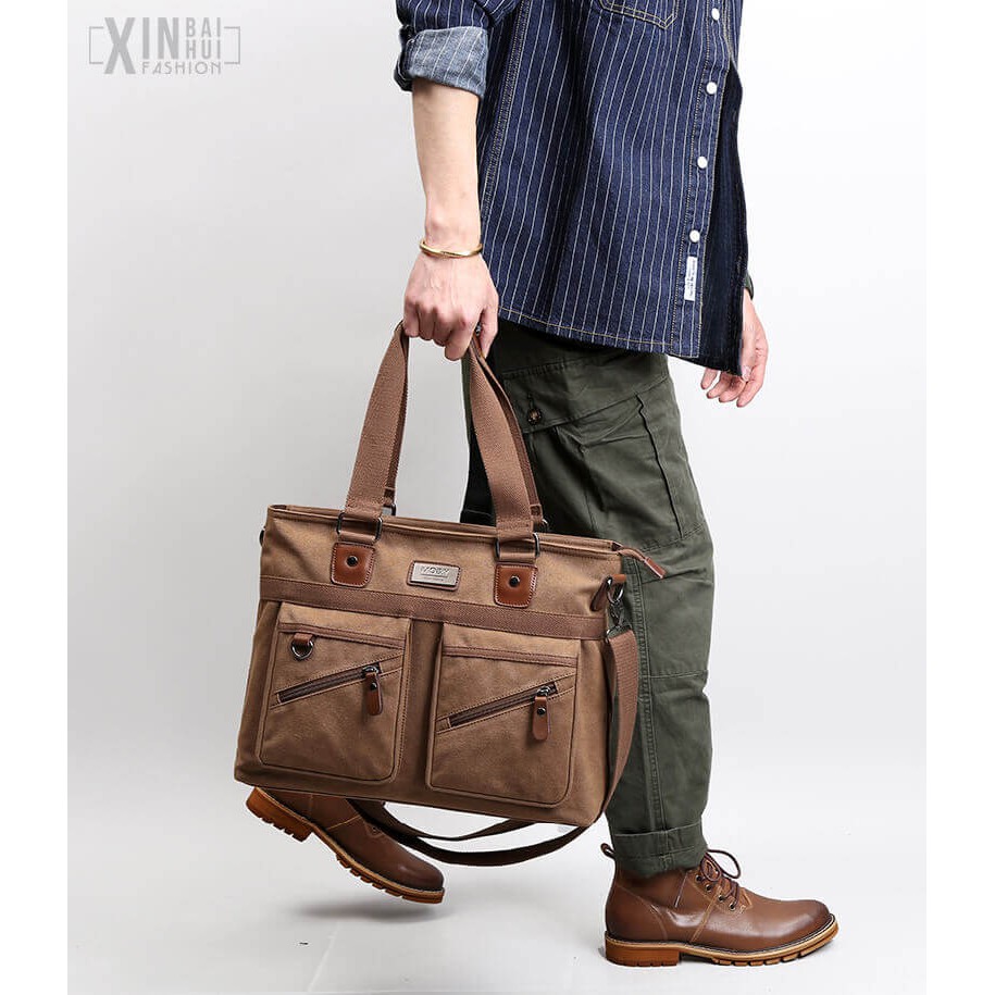 Túi xách Canvas đựng máy tính bảng thời trang công sở | BigBuy360 - bigbuy360.vn