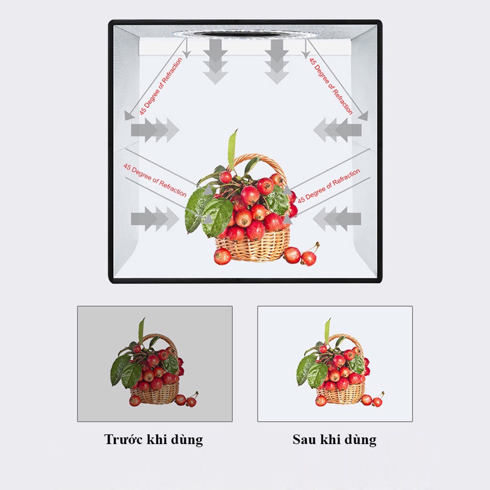 Hộp chụp sản phẩm Puluz Có sẵn Đèn Led xếp gọn tiện lợi 20cm 25cm 30cm 40cm 60cm 80cm 200cm Puluz Việt Nam