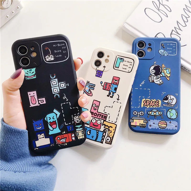 Ốp lưng iphone cạnh vuông in hình viền BVC 6plus/6s/6splus/7/7plus/8/8plus/x/xs/11/12/pro/max/plus/promax 2- Dino case
