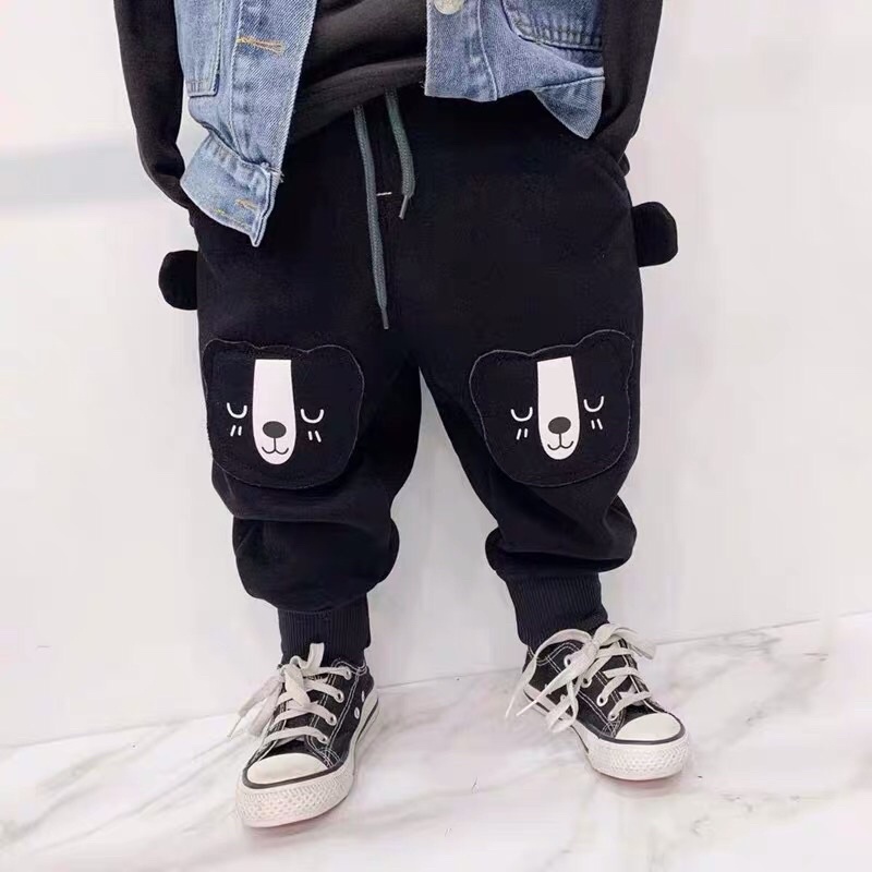 Quần nỉ bông da cá tai thỏ chất liệu lót nỉ bông bên trong dày dăn cho bé trai size 10-18kg