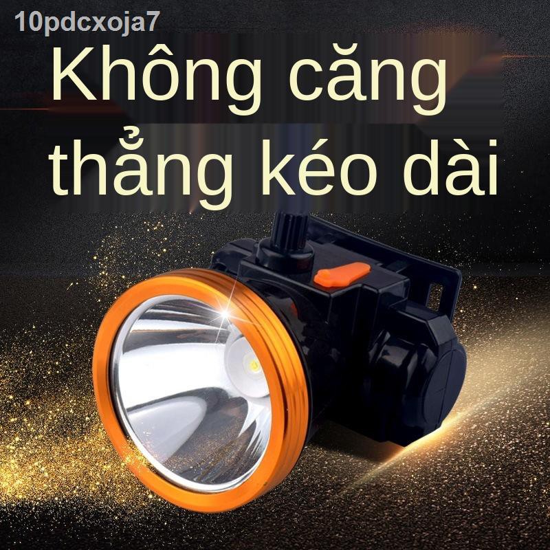 ❉✺Ánh sáng mạnh Đèn pha siêu vô cấp làm mờ pin gắn trên đầu lithium có thể sạc lại câu cá đêm LED của thợ mỏ Chụp tầm xa