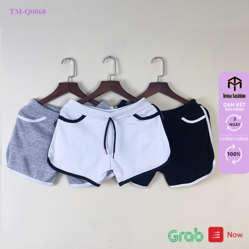 Quần đùi short nữ TEMA cao cấp - quần sooc nữ thể thao basic chất cotton co giãn mịn mặc thoải mái cực xinh