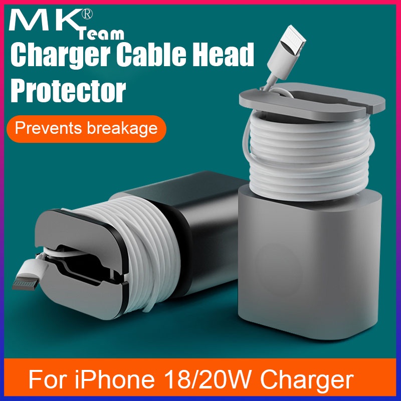 Charger Head Protective Cover Charging Cable Organizer Winder Soft Silicone Charger Protector Case Holder for Iphone 13 Usb C Power Adapter 20W/18W I8PY