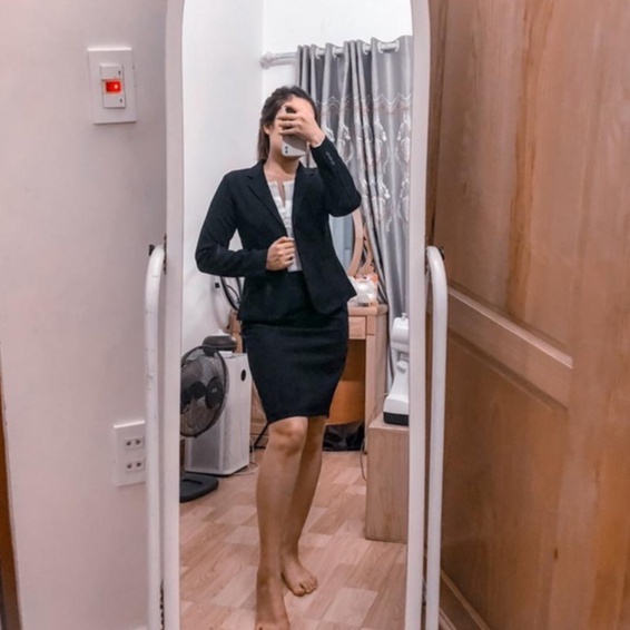 SET ÁO VEST NỮ VÀ CHÂN VÁY CAO CẤP Linh Chi Av16 vải tuyết mưa loại 1 được đổi trả thoải mái