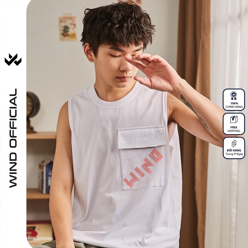 Áo ba lỗ unisex W WIND form rộng sát nách WIND tanktop thời trang nam nữ oversize