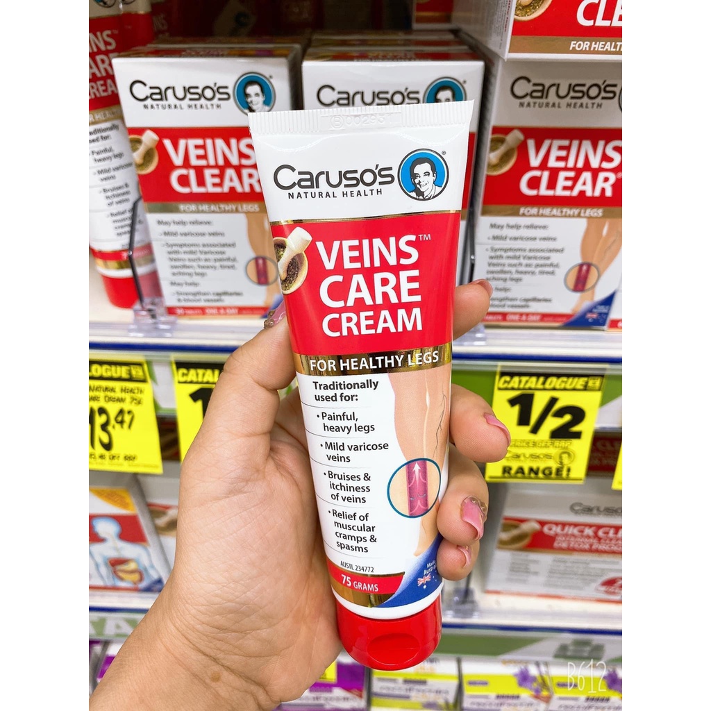 Kem suy giãn tĩnh mạch Carusos Veins Care Cream 75g của Úc