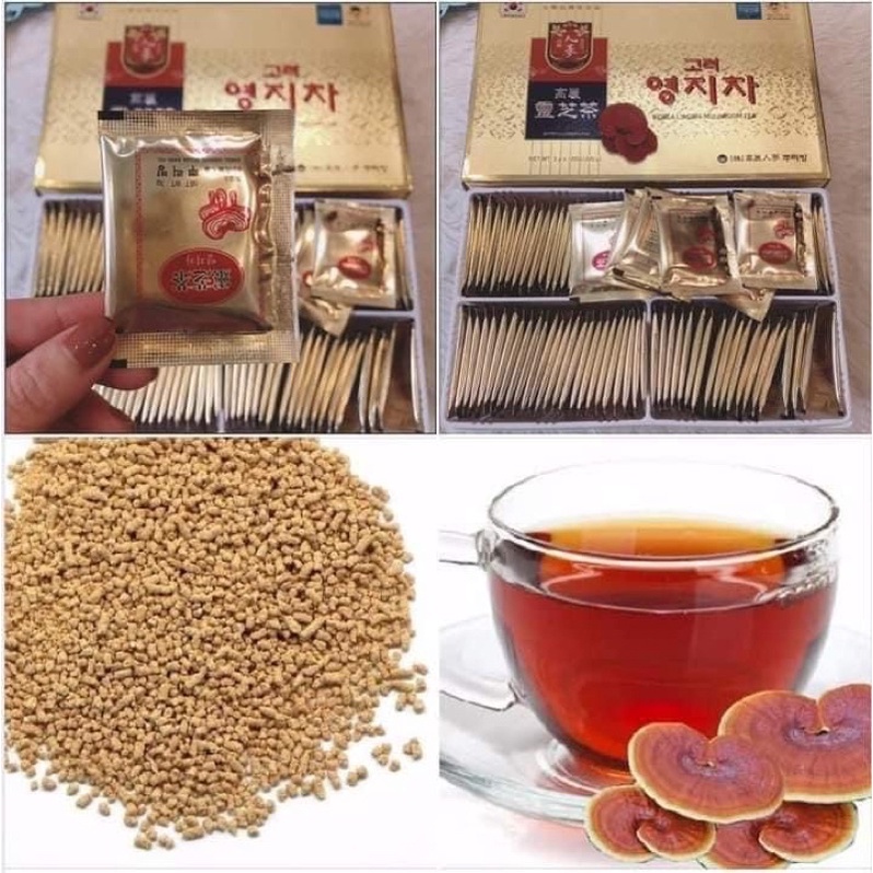 Trà LINH CHI Hộp Vàng Hàn Quốc - Chính Hãng - Tốt cho người bị tiểu đường, viêm gan, mỡ máu