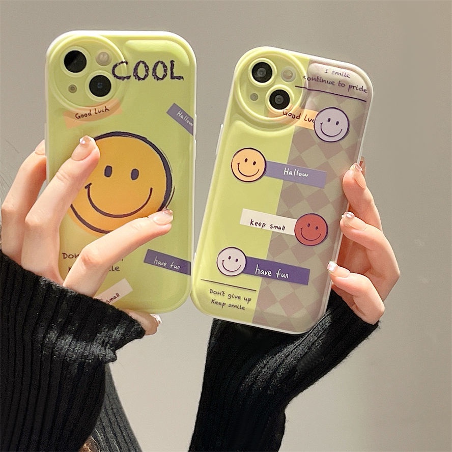 Ốp Điện Thoại Họa Tiết Mặt Cười Màu Xanh Lá Cây Mát Mẻ Cho Apple IPhone 12 13 11 Pro Max X Xs Max Xr Kkhy