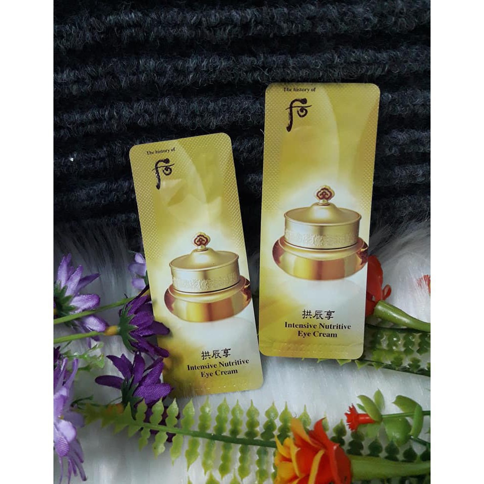 Combo 10 gói Kem chống nhăn vùng da mắt Whoo vàng (Whoo Intensive Nutritive Eye Cream)