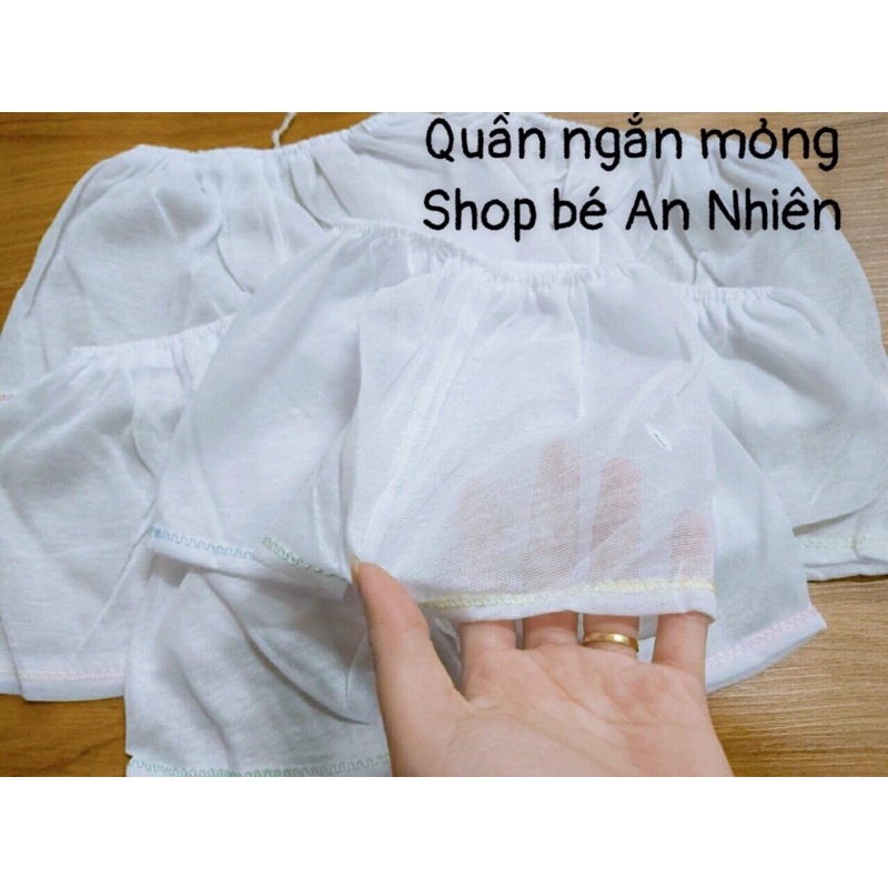 Combo 10 quần ngắn trắng mỏng cho bé