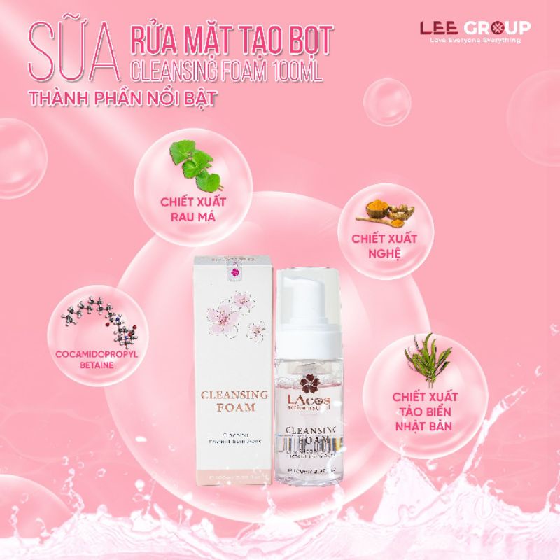Sữa rửa mặt tạo bọt LAcos Cleansing Foam sạch nhờn bay mụn chai 100ml