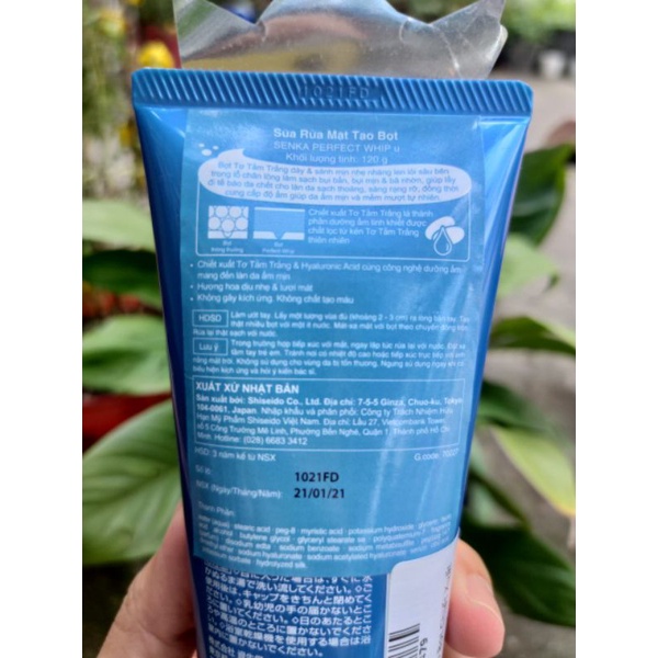 Sữa rửa mặt tạo bọt chiết xuất tơ tằm trắng Senka Perfect Whip 120g