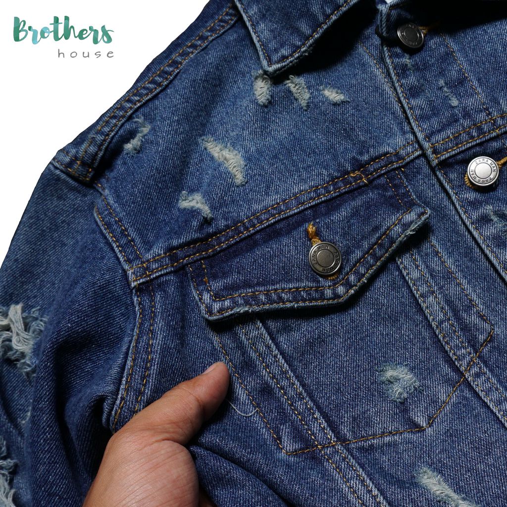 |Xịn| Áo khoác denim/jean nam rách Zara, mặc cực thích, vải đẹp lắm nha