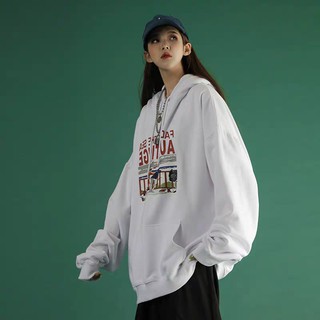 Áo hoodie nữ Style Cá tính Hàn Quốc in chữ (ORDER) Sẵn Đen