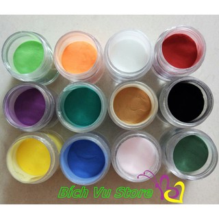 Set 12 màu Bột Nhúng, bột hoa nỗi 4D SIÊU DẺO (mỗi hủ 10g)(hãng KDS chiết xuất ra)