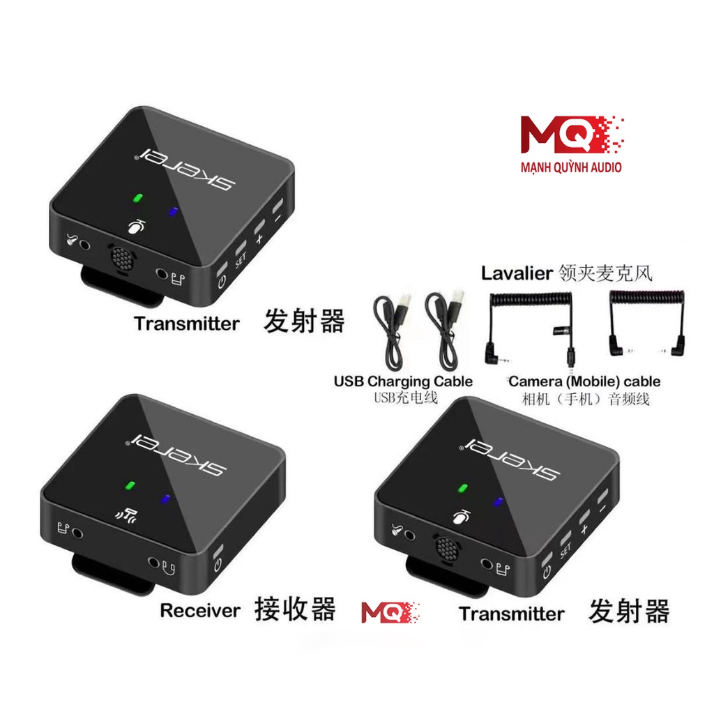 Micro Không Dây Cài Áo SK750 - 2 Micro Cho Phỏng Vấn, Trợ Giảng, Quay Phóng Sự ...