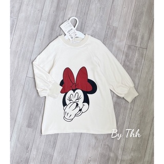 VB276 - VÁY NỈ BÉ MÀU BE MICKEY NƠ ĐỎ