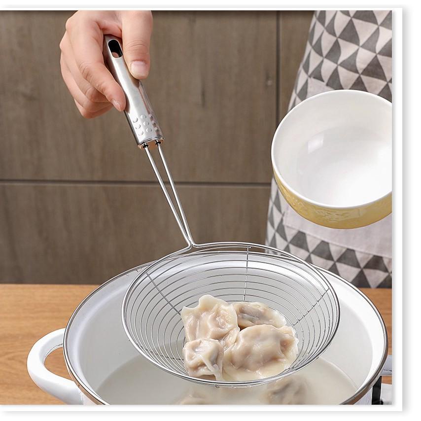 Vợt chiên vớt ráo dầu inox cao cấp - Vợt Vòng Đường Kính 16Cm