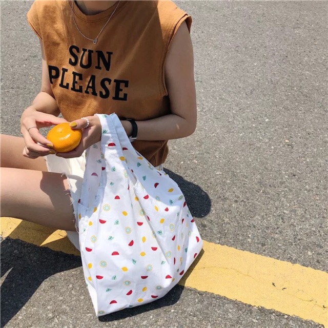 [Mã ICB0511 giảm 25% đơn 50K] Túi tote quai xách hoa quả