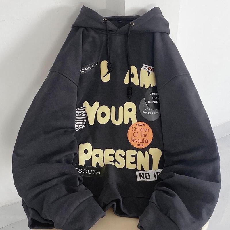 (CÓ SẴN) Áo Hoodie Nỉ bông PRESENT form rộng unisex (nam nữ mặc được) | BigBuy360 - bigbuy360.vn