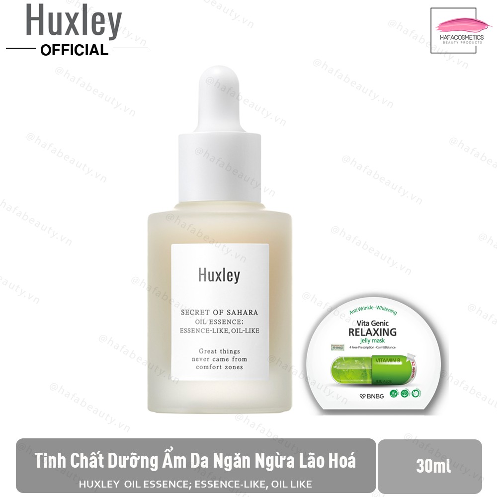 Tinh chất dưỡng ẩm da, chống lão hóa Huxley Oil Essence; Essence-Like, Oil Like 30ml + Tặng Kèm 1 Mặt Nạ BNBG