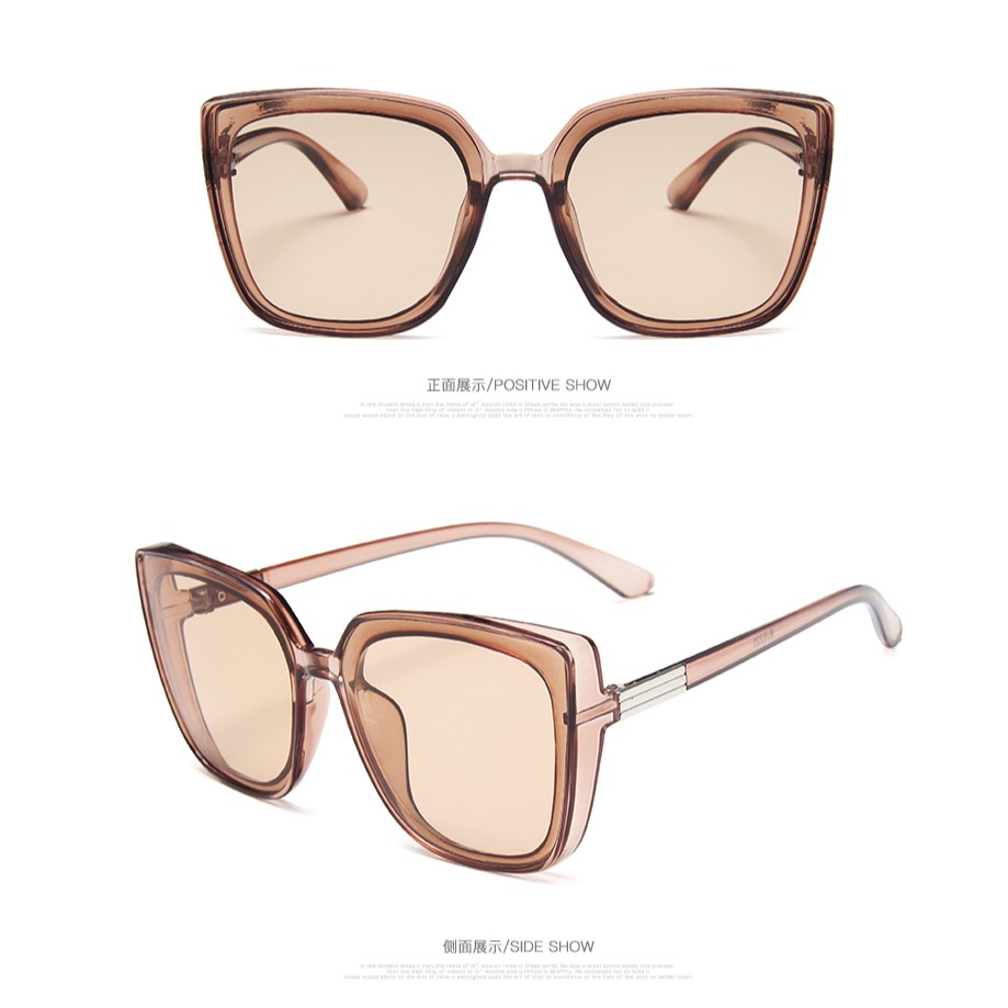 Kính mát gọng kim loại tròng màu vàng / bạc thời trang cho nữ