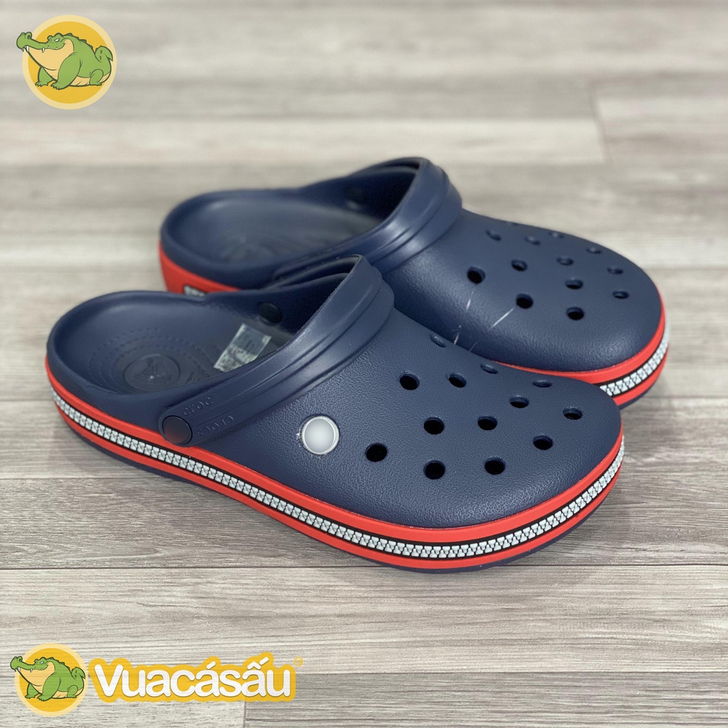 Dép CROCS BAND ZIPPER Nam Nữ Xanh Đen , Form đẹp, Mềm Nhẹ và Êm Ái, Không mùi, chống trơn trượt  - Vua Cá Sấu