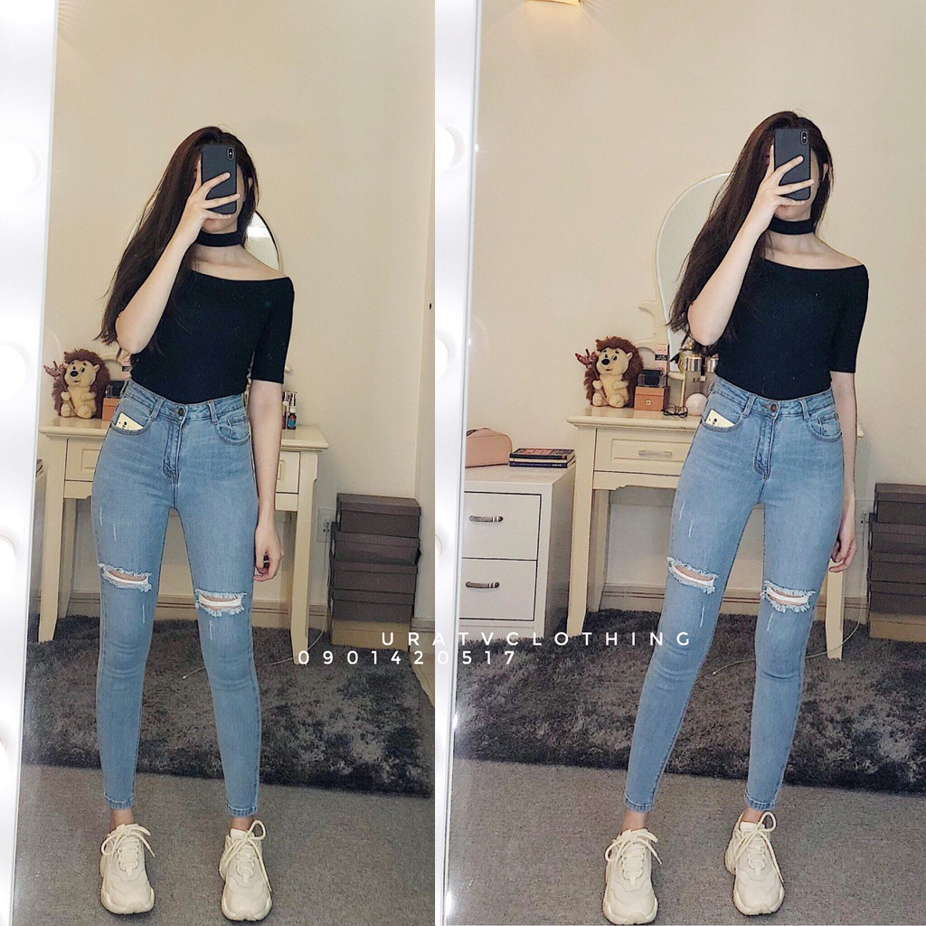 [FREESHIP - ẢNH THẬT] Áo thun gân CHOKER BẸT VAI tay lửng