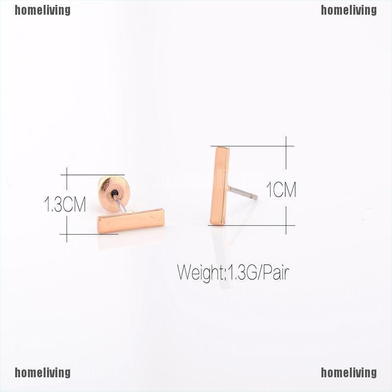 Khuyên tai kim loại chữ T đơn giản thời trang cho nữ