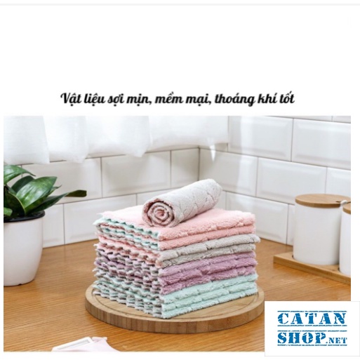 Khăn lau bếp đa năng 2 mặt siêu thấm nước, Khăn rửa chén dĩa thấm hút tốt thiết kế tiện dụng cho nhà bếp GD270-Khanruach