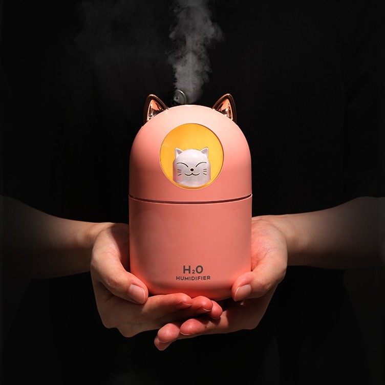 Máy phun sương Fnelse tạo độ ẩm có đèn led hình chú cún dễ thương dành cho xe hơi 300ml