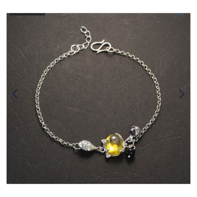 Lắc tay dây mềm hồ ly nhiều màu bạc thật