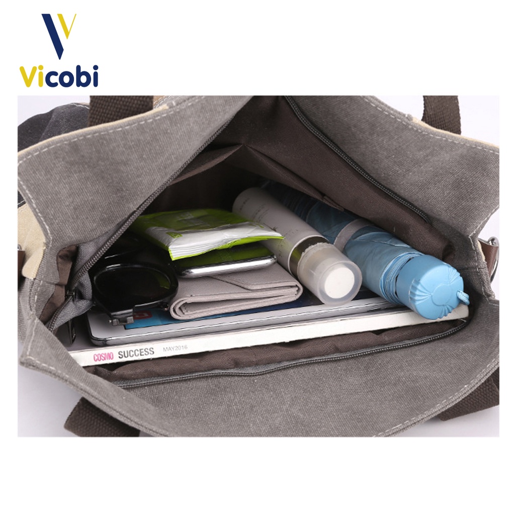 Túi xách nữ công sở vải Canvas dày dặn Vicobi CV3 Gadot, có thể dùng để đi tiệc, làm, du lịch, cafe hay đi học