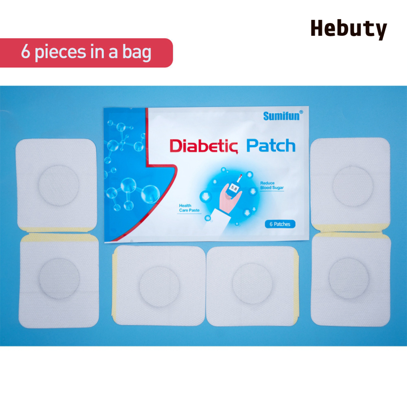 [Home & Living]6 Pcs/1Bag Diabetes Plasters Natural Herbs Diabetic Plaster Diabetes Sticker