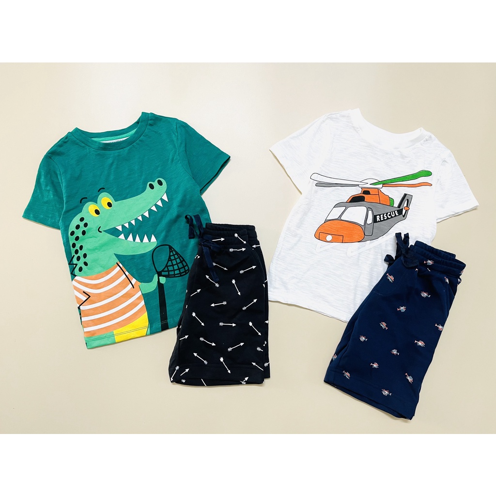 VNXK-SET 1 BỘ HM BÉ TRAI TAY NGẮN IN HỌA TIẾT KHỦNG LONG, LẶN BIỂN SIÊU ĐẸP-MÃ BBT06