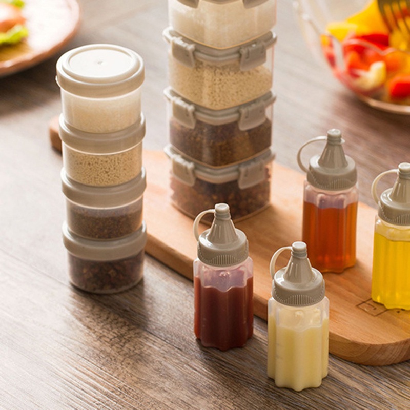 Set 4 Hũ Đựng Gia Vị Mini Trong Suốt Có Nắp Đậy Đa Ứng Dụng Cho Nhà Bếp