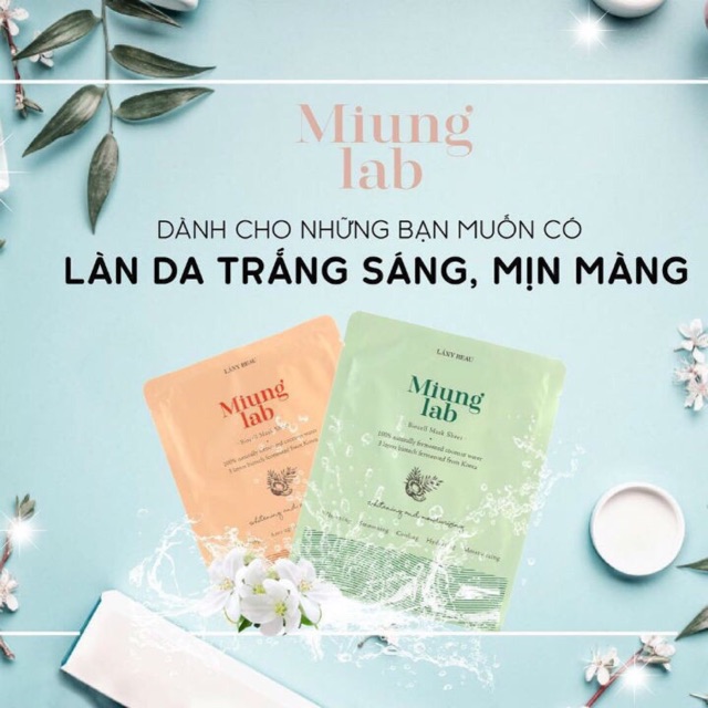 [SALE_225k/ hộp khi mua 10 hộp/bill] Mặt nạ Miung lab trắng hồng ,căng mịn cải thiện các vấn đề về d