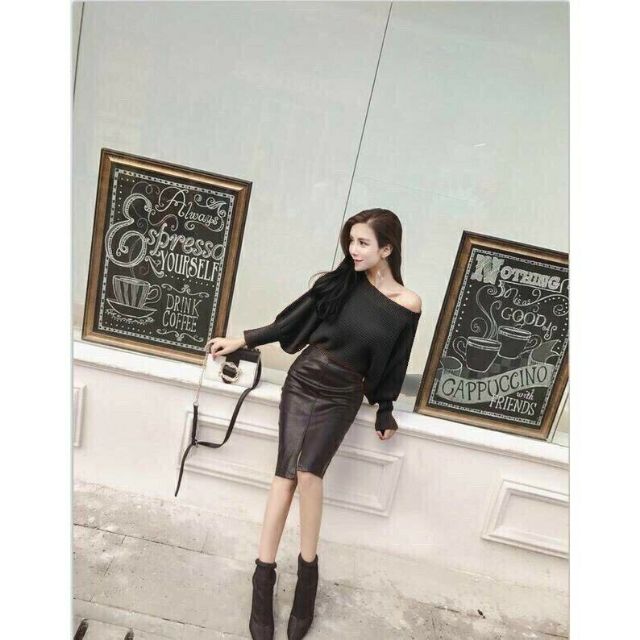 Áo thun gân lệch vai - ms2113