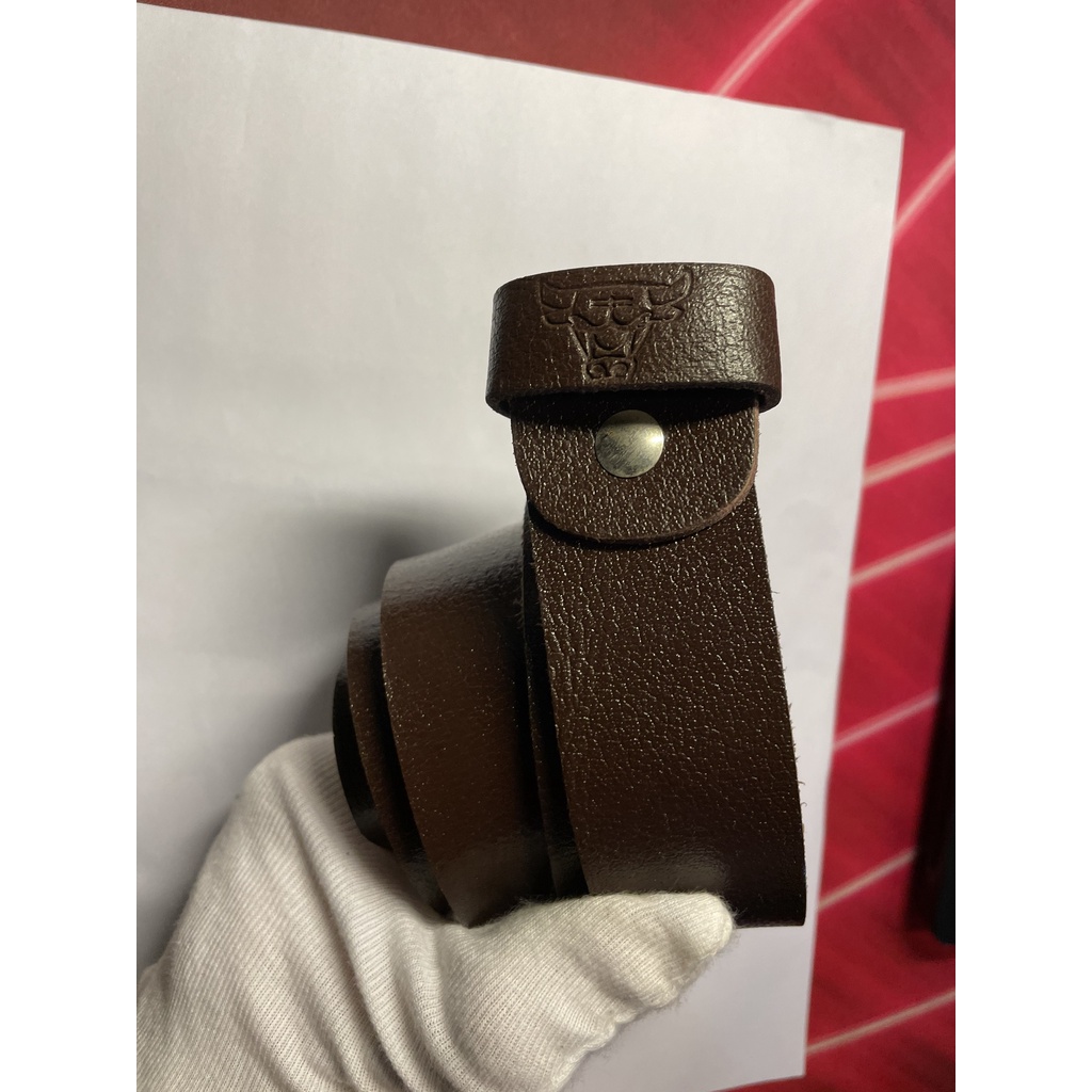 Dây thắt lưng nam da bò nguyên miếng không đục lỗ, không kèm đầu khóa