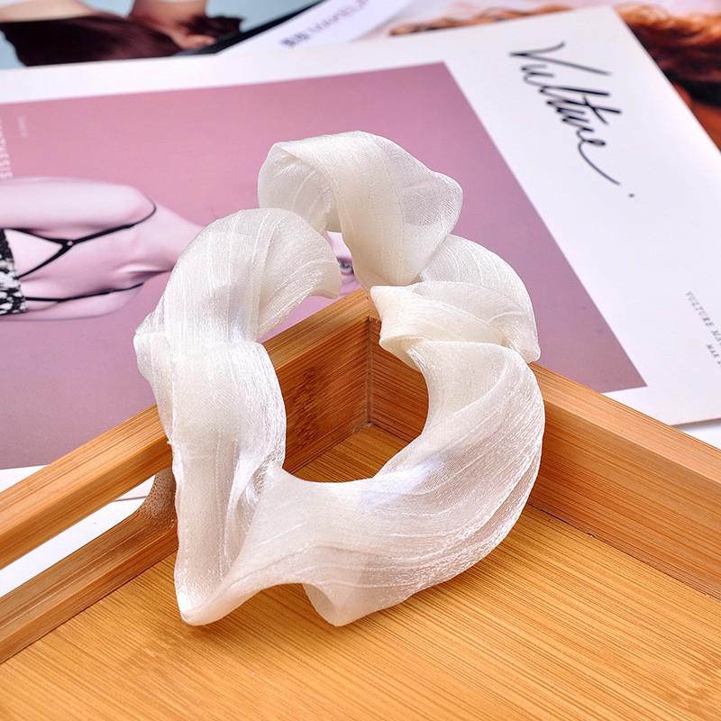 Chun scrunchies vải organza lấp lánh cực sang