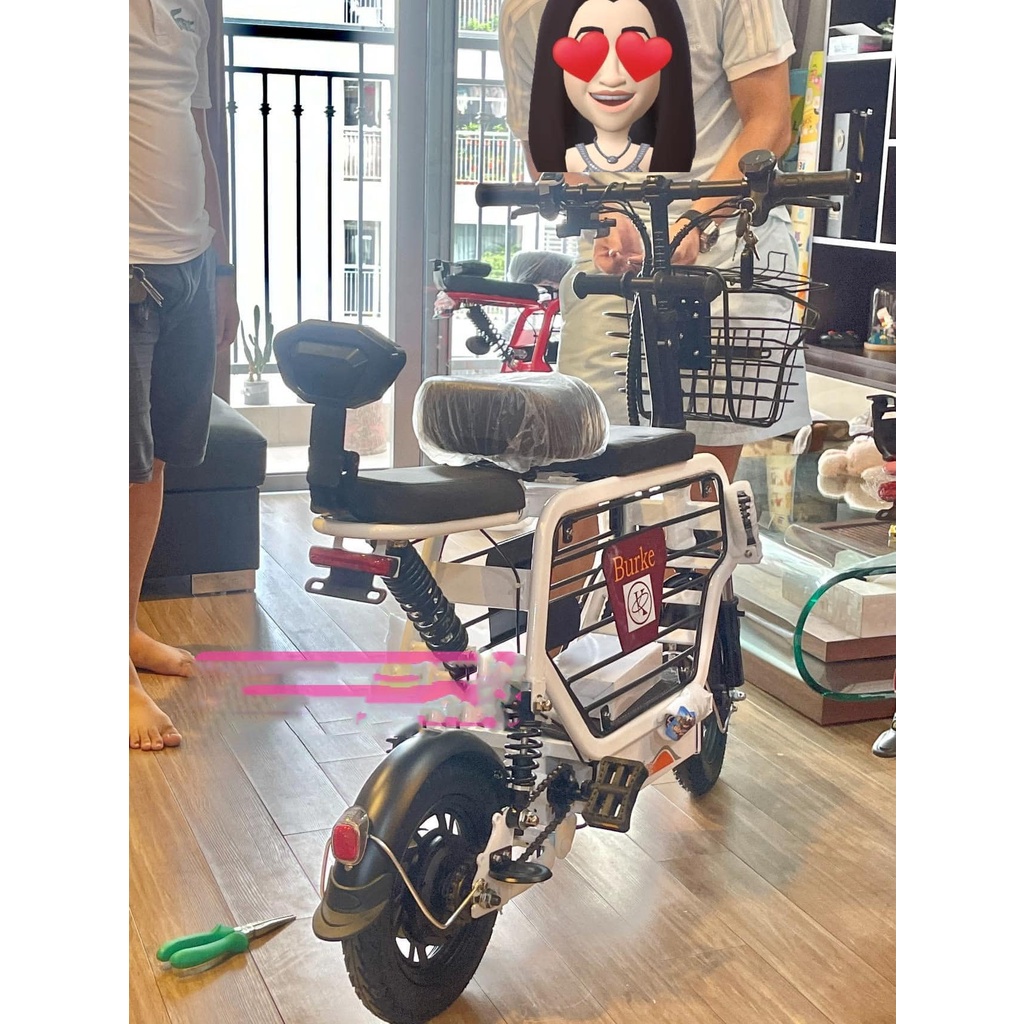 Xe điện Mini Burke - 50-60km 1 lần sạc 350W - Pin 48V 15Ah - Vận tốc tối đa 25-38km/h xe đạp điện Mini Burke