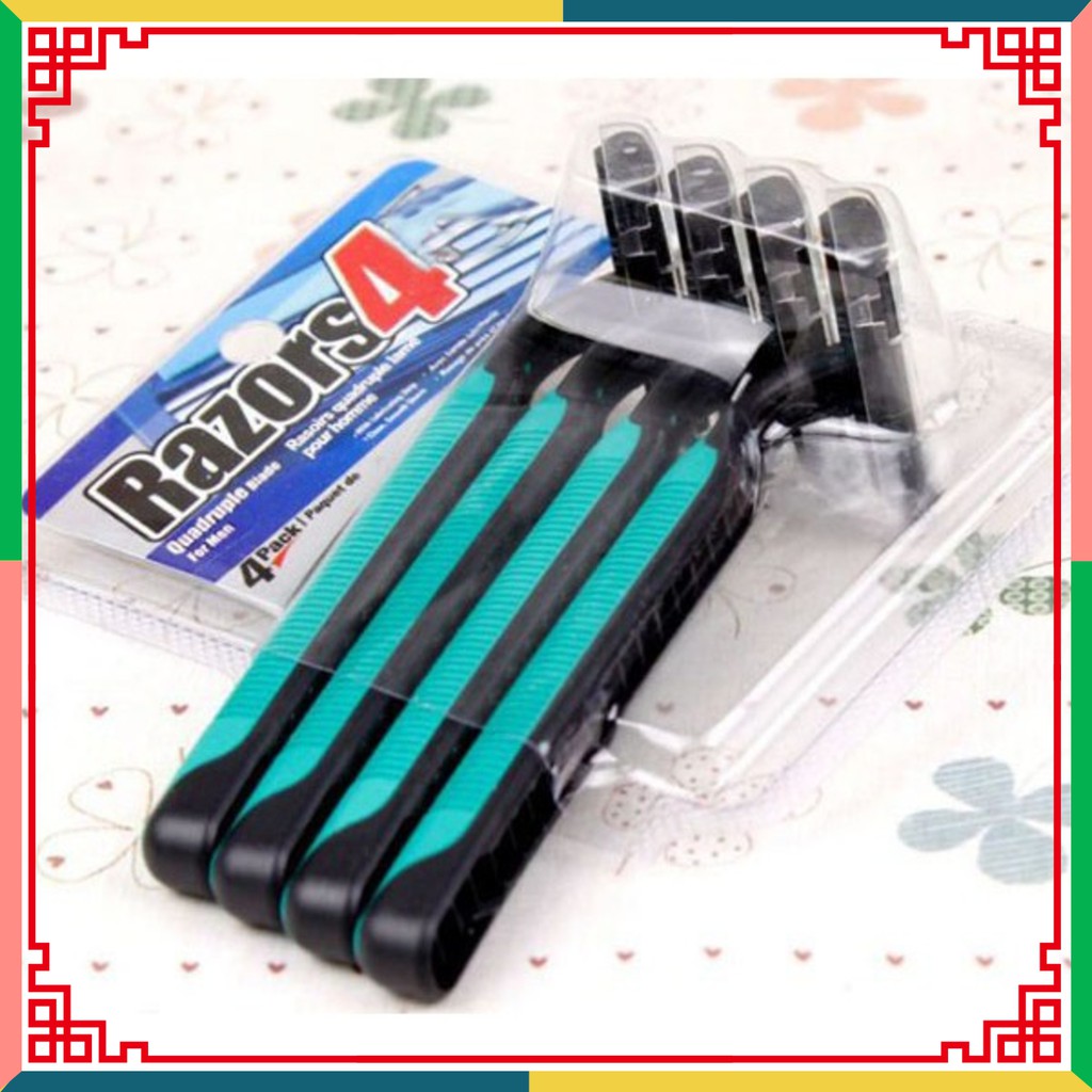 bộ 4 dao cạo râu razors 3 lưỡi
