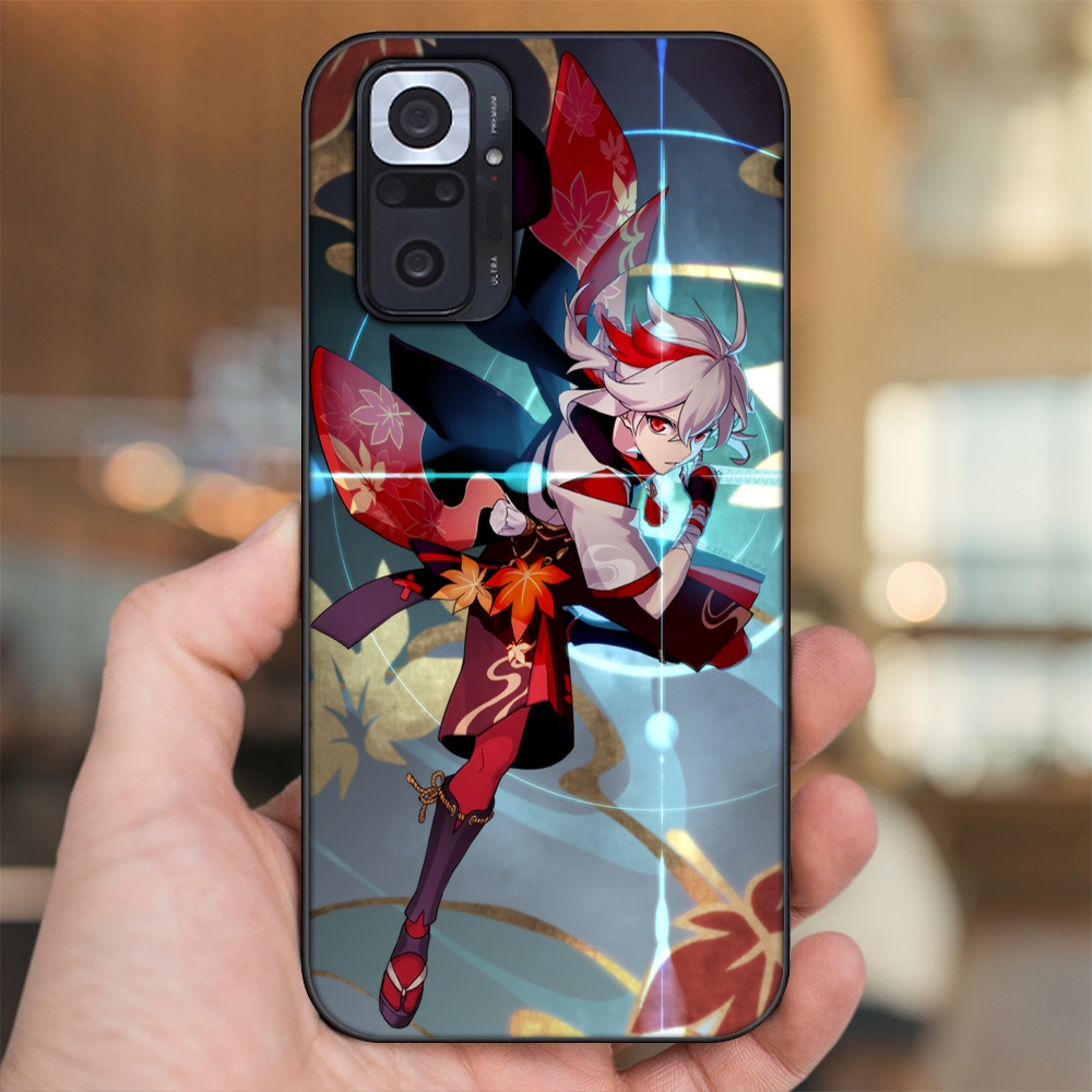 Ốp lưng Xiaomi Redmi Note 10 Pro viền đen in hình Kazuha Genshin Impact