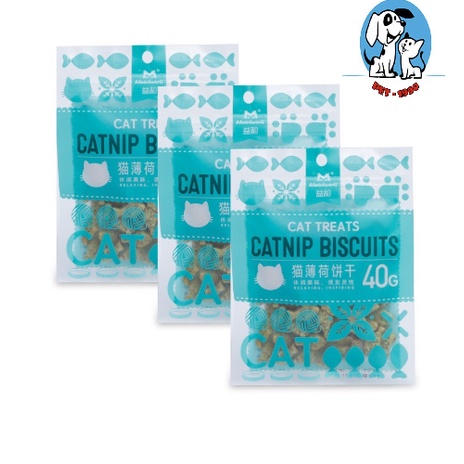 Bánh Catnip Hình Cá Biscuits - Giảm Búi Lông Viêm Răng Hôi Miệng Cho Mèo Gói 40g