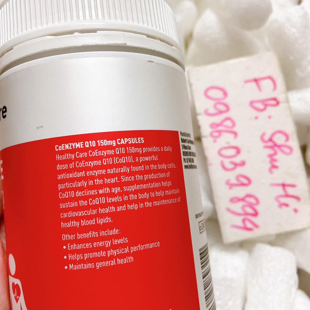 Bổ tim Healthy Care CoEnzyme Q10 150mg 100 viên Úc (Đủ tem bill Chemist) | BigBuy360 - bigbuy360.vn