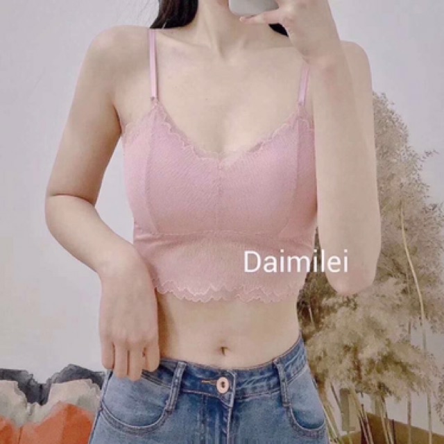Áo Bra công chúa ren hai dây nhiều màu