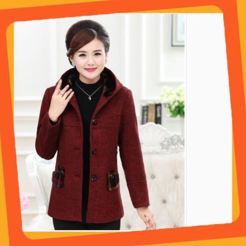 Áo Khoác trung niên, áo dạ cúc cho mẹ,