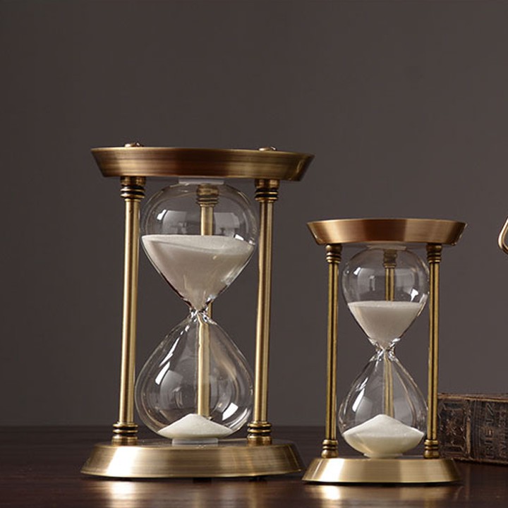 Đồng hồ cát ⌛FREE SHIP⌛ Đồng hồ kim loại sáng bóng decor trang trí bàn làm việc & quà tặng DH-FDR017